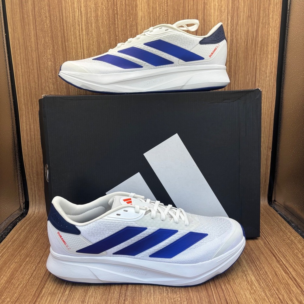 Adidas Duramo SL 2.0 Running Shoes Mens 13 White Blue NEW JS4395 Lightmotion